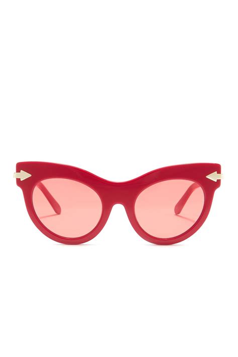 Karen Walker 52mm Miss Lark Cat Eye Sunglasses In Red Lyst