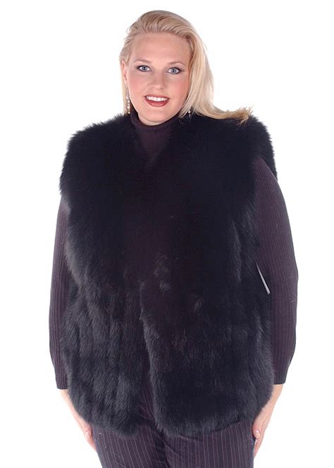 Black Fox Fur Vest Plus Size Madison Avenue Mall Furs