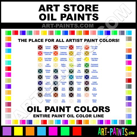 The Art Store Oil Colors Oil Paint Colors The Art Store Oil Colors