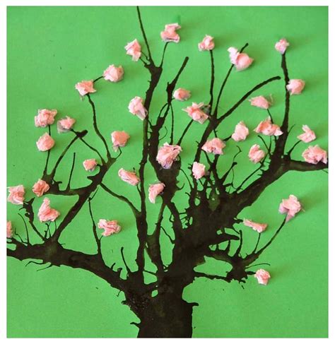 Paper Crafts For Children Spring Blossom Tissue Tree
