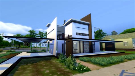 The Sims 4 Modern House No Cc Modegant Restyle Youtube