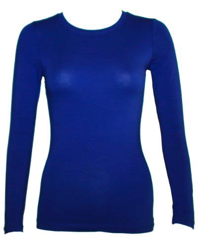 Royal Blue Ladies Crew Neck Long Sleeve T Shirt Ft1350rb