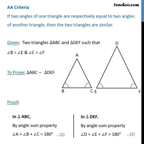Aa Similarity Criteria Chapter 6 Class 10 Ncert Cbse Maths