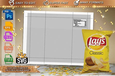 26 images of potato chip bag template templates printable free, candy bar wrapper template,. Chip Bag Template (404690) | Branding | Design Bundles ...