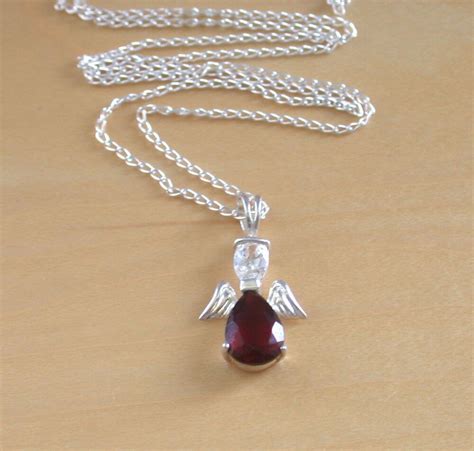 Red Angel Pendant And 16 Silver Chaincrystal Angel Necklace Ukangel