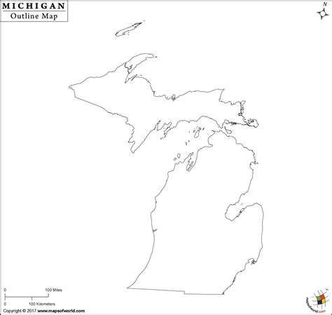 Blank Map Of Michigan Michigan Outline Map