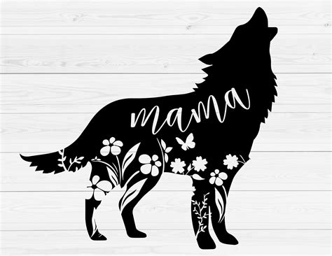 Mama Wolf Svg Floral Mama Wolf Svg Forest Animal Etsy Animal