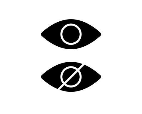 Eye Symbols As Show Hide Visible Invisible Public Private Icons