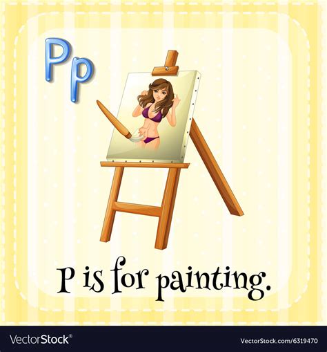 Flashcard Alphabet P Is For Painting Royalty Free Vector