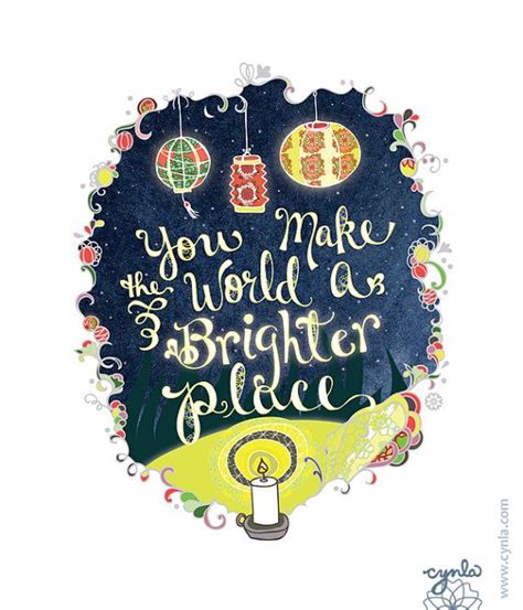 Print You Make The World A Brighter Place 8x10 Print Hand Lettered