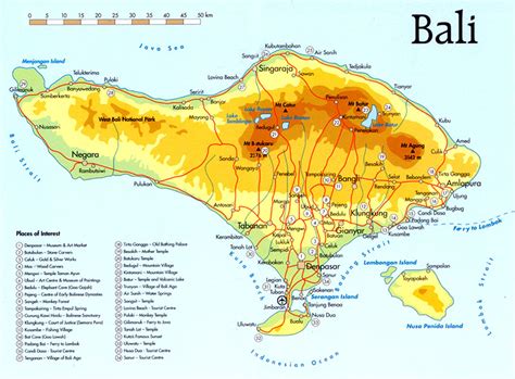 Bali Island Street Map Detail And Guide Bali Weather Forecast And