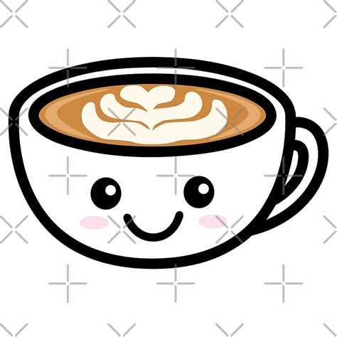 Cute Kawaii Latte Sticker By Detourshirts Redbubble