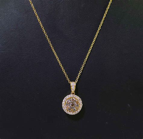 Le Vian Chocolate Diamond Halo 14k Yellow Gold Pendant Necklace 50ct