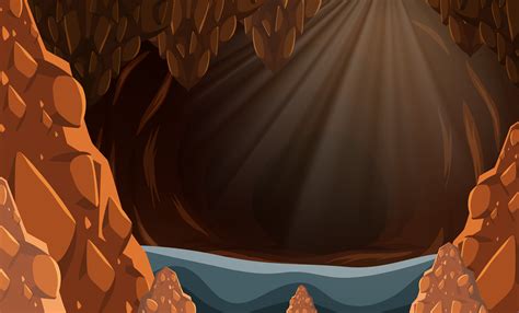 A Flooded Dark Cave 295552 Vector Art At Vecteezy