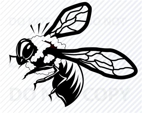 Bee Svg File For Cricut Bumblebee Vector Image Silhouette Etsy Bee