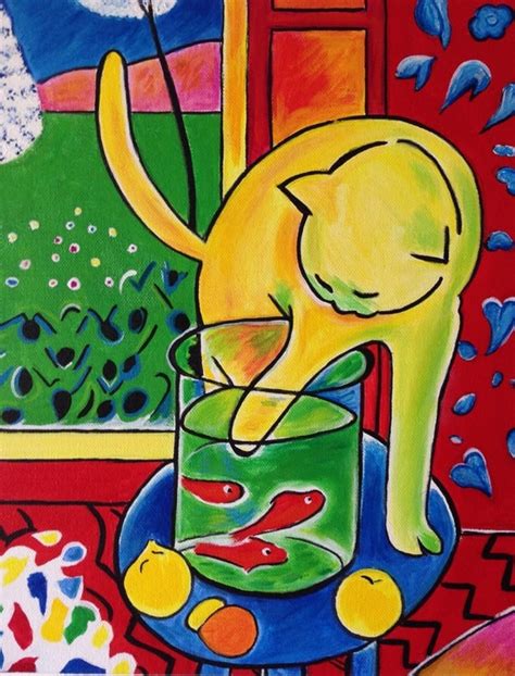 Hand Painted Henri Matisse The Cat With Red Fish Reproduction