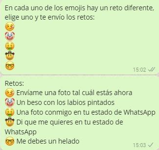 Más de 2 mil millones de personas en más de 180 países usan whatsapp para mantenerse en contacto con amigos y familiares, en cualquier con whatsapp, la mensajería y las llamadas son rápidas, simples, seguras y gratuitas*, disponibles en teléfonos alrededor del mundo. Cadenas de retos HOT para WhatsApp | Juegos para Whatsapp ...