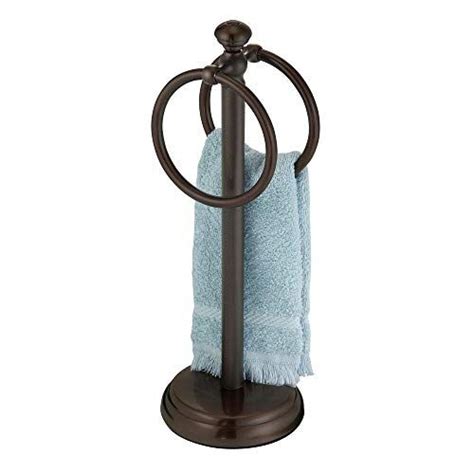 Mdesign Decorative Metal Fingertip Towel Holder Stand For Bathroom