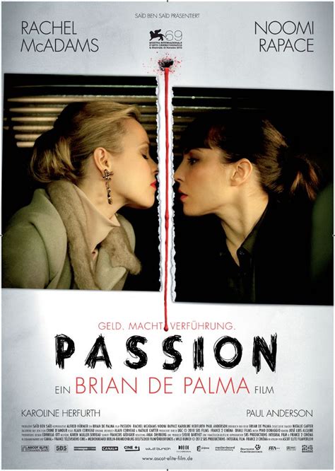 Passion 2012 De Brian De Palma Movie Posters Best Movie Posters Badass Movie