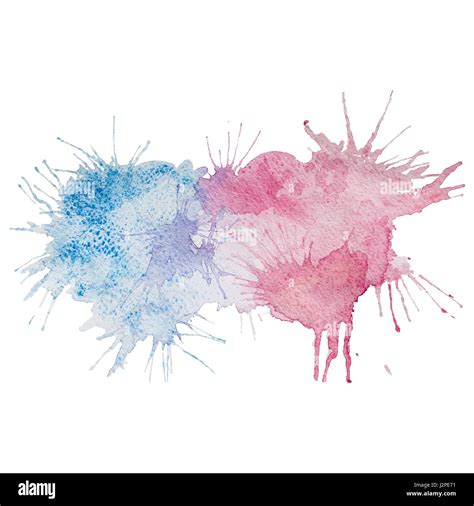 Vector Pink And Blue Watercolor Splash Stain Stock Vector Image And Art