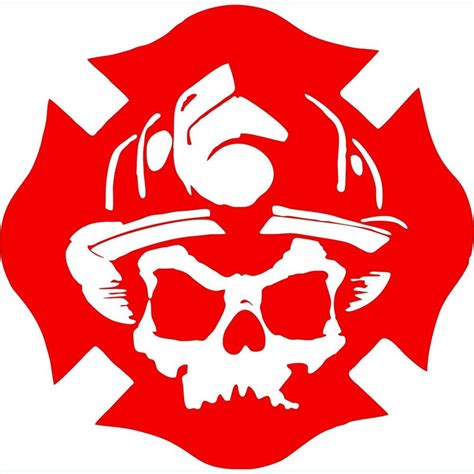 Fireman Maltese Cross Firefighter Skull Modern Wall Stickers Vinilos
