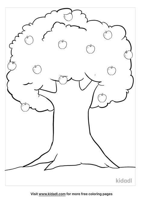 Apple Tree Coloring Pages Free Trees Coloring Pages Kidadl