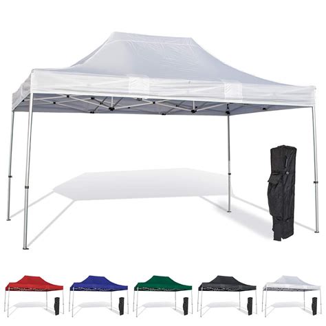 White 10x15 Pop Up Canopy Tent Durable Aluminum Frame With Water