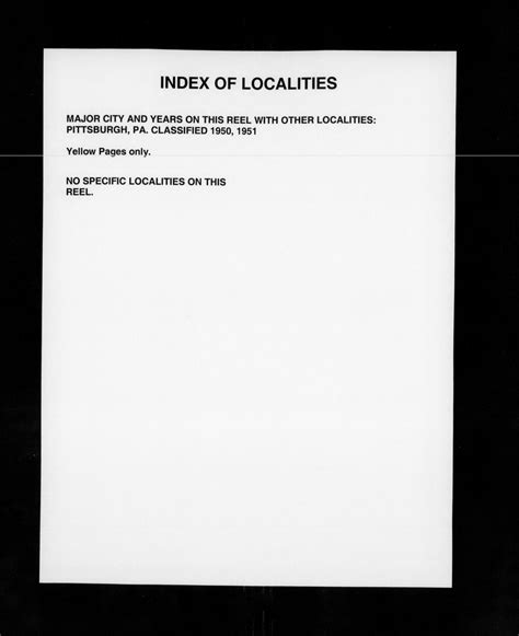 Pennsylvania - Yellow Pages - Pittsburgh Classified August 1950 through