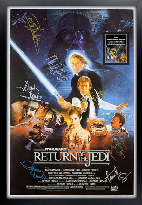 Star Wars Signed Movie Poster Framed And Ready To Hang Etsy