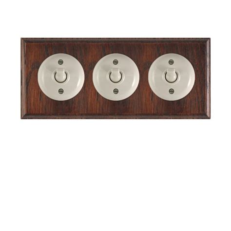 3 Gang Bakelite Light Switch Plain White Or Brown Switches