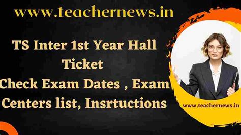 Ts Inter 1st Year Hall Ticket 2024 Download And Check Exam Dates Exam