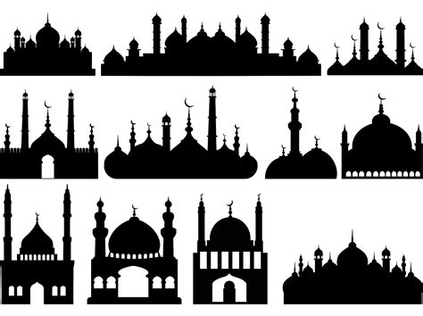 Download Kumpulan Vector Siluet Masjid Png Cdr Dodo Grafis