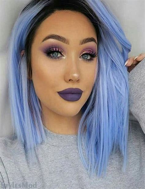Blue Short Haircuts With Stunning Makeup Look For 2019 Stylesmod