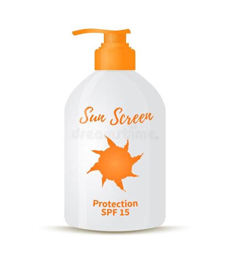 Vector 3d Realistic Sunscreen Cream In Bottle Stock Vector