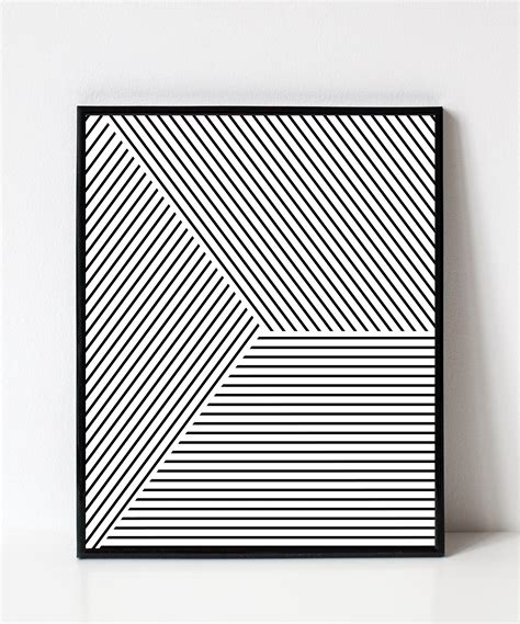 Geometric Print Geometric Art Black And White Stripes Etsy In 2021