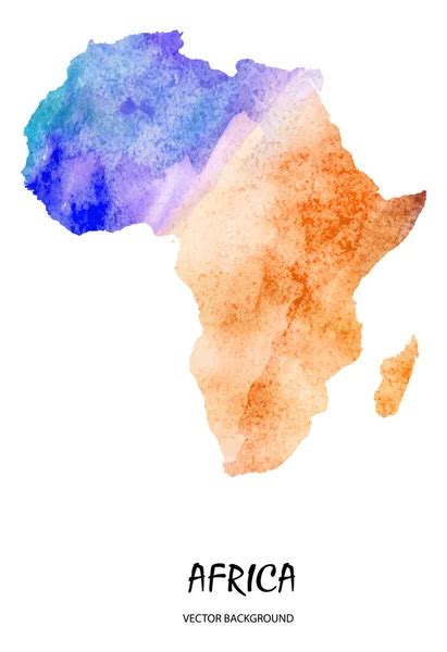 Watercolor Map Of Africa — Stock Vector © Superson 73013851
