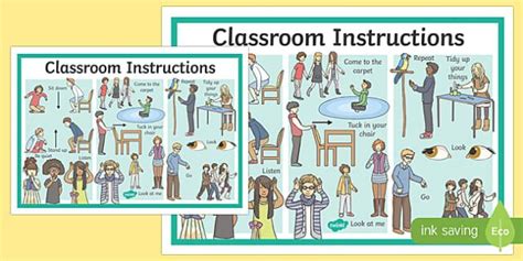 Classroom Instructions Display Poster Classroom Instruction