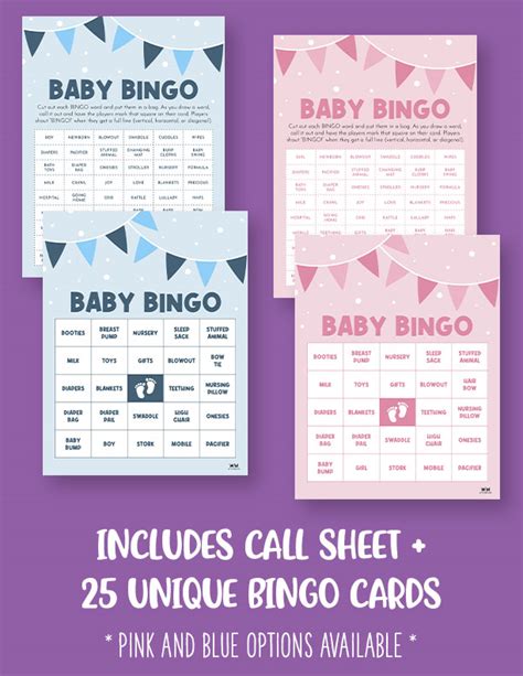 Baby Shower Bingo Cards And Sets 10 Free Printable Sets Printabulls