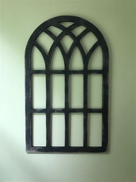 Distressed Arched Farmhouse Frame Faux Wood Window Frame Etsy