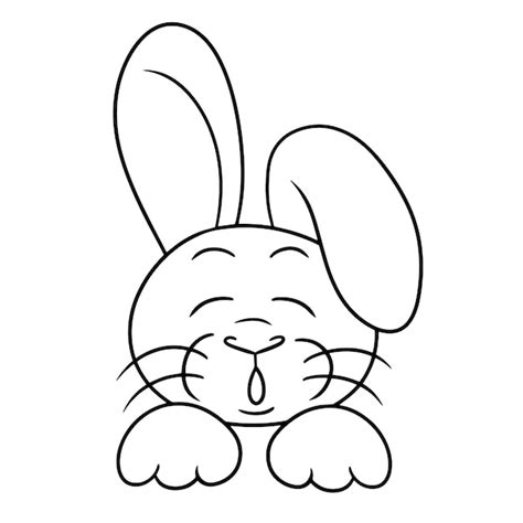 Premium Vector Monochrome Picture Cute Funny Rabbit With Long Ears
