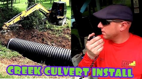 Installing Big Culvert Pipe In Creek Crossing Youtube