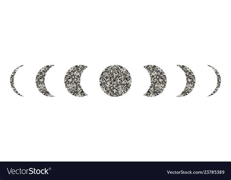 Moon Phases Icons Set Royalty Free Vector Image