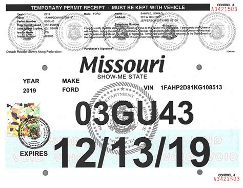 Printable Temporary License Plate Template Missouri Printable Templates