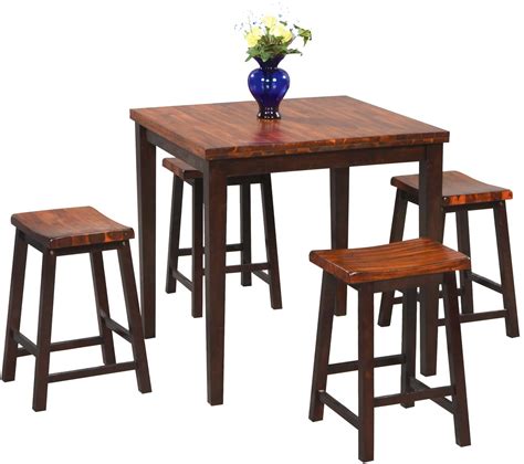 5 Pc Square Counter Height Leg Table With 4 Stools Dfa53636 By Winners