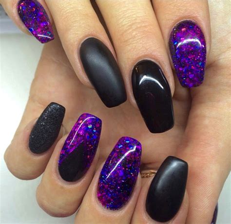 Black And Purple Nails A Combination Worth Trying