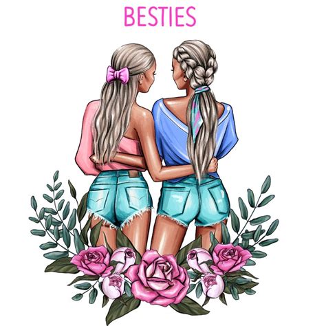 Best Friend Clipart Best Friends Portrait Personalized Etsy Friends Clipart Clip Art Best