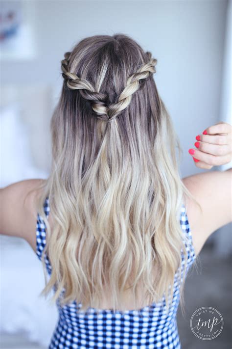 I really think those hats were made to cover up left over press and curl that started to revert by the end of church service. Cute Summer Twists | Beach Hairstyle - Twist Me Pretty