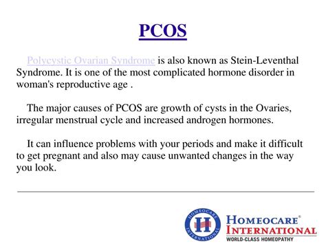 Ppt Homeopathy Treatment For Pcos Homeocare International
