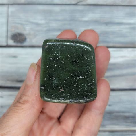 Large Nephrite Jade Tumbled Stone Dark Green Nephrite Etsy