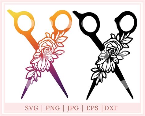 Floral Scissors Svg Sewing Svg Hair Stylist Svg Scissors Etsy